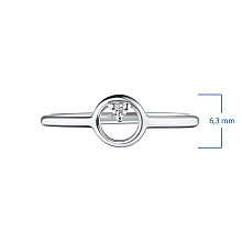 Обручальное кольцо из серебра с бриллиантом