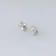 Пусеты из белого золота c бриллиантами