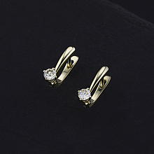 Серьги из желтого золота с бриллиантами