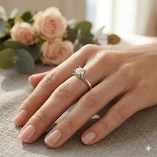 Помолвочное кольцо из белого золота с бриллиантом