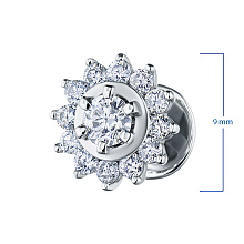 Пусеты из белого золота c бриллиантами