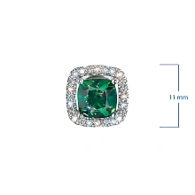 Пусеты из комбинированного золота с и изумрудами и бриллиантами