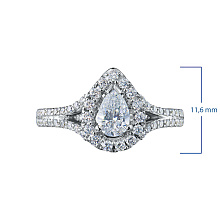 Классическое кольцо из белого золота c бриллиантами