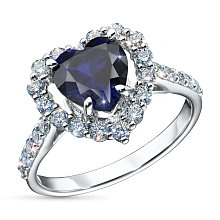 Кольцо из комбинированного золота с и сапфиром и бриллиантами