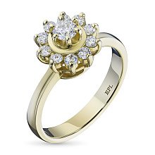Кольцо из желтого золота c бриллиантами